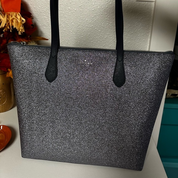 Kate Spade blue glitter tote never used